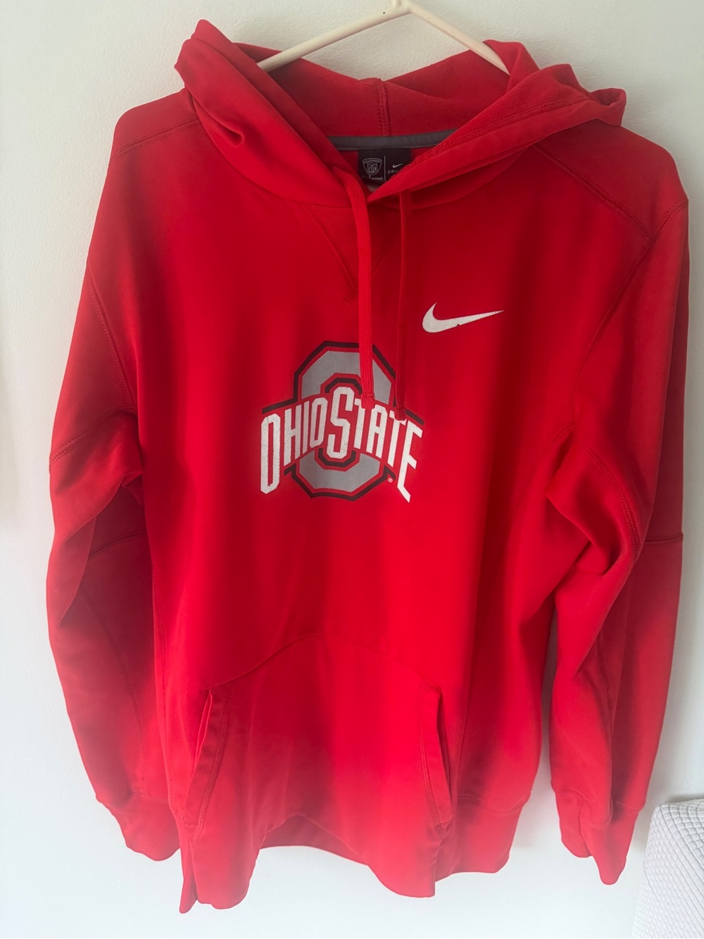 NFL Red Ohio State Pullover Hoodie with White Swoosh UNISEX